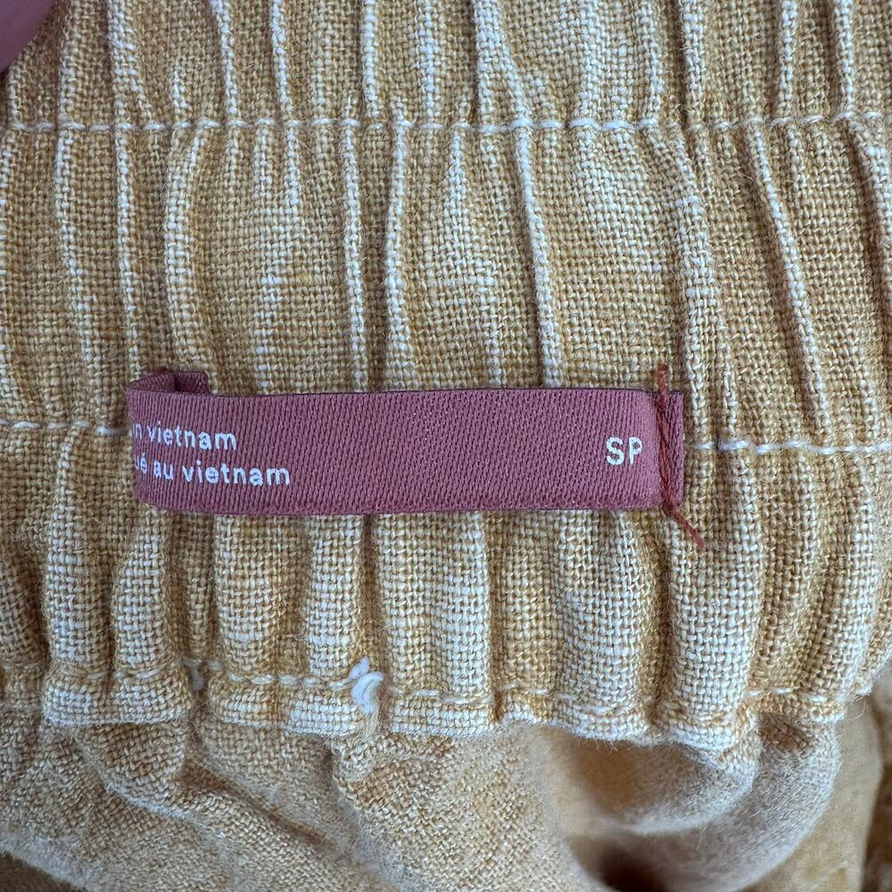 Pilcro Anthropologie Linen Blend Drawstring A-Line Skirt Womens SP Yellow Tan - Picture 6 of 10
